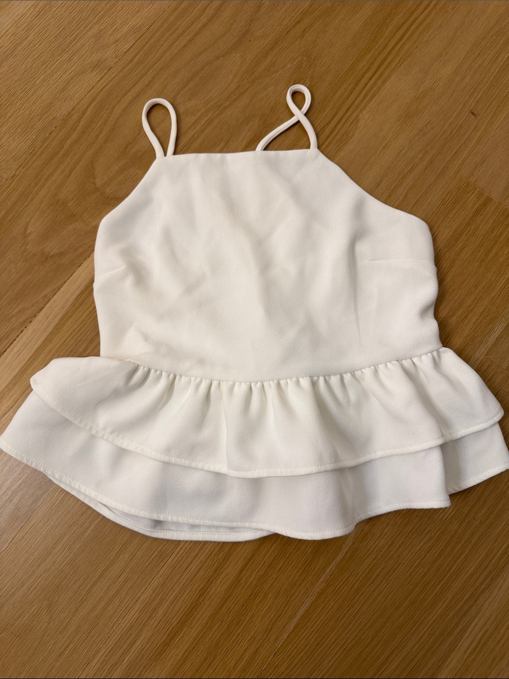 Endless Rose White Ruffle-Hem Cami Top